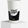 Customised biodegradable double wall paper cup with glossy surface