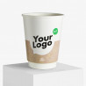 BIO+FSC double wall paper cup 350 ml with your logo