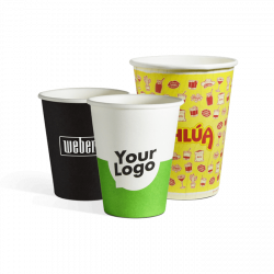 Single wall paper cups with logo