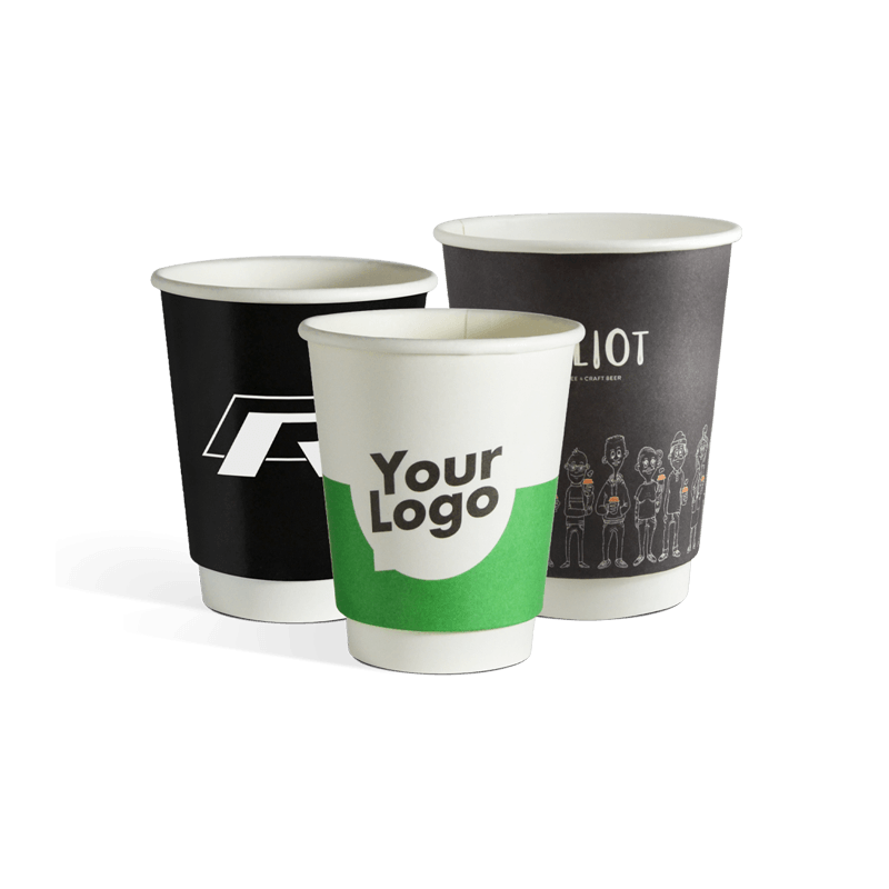 Large selection of double wall paper cups with your logo