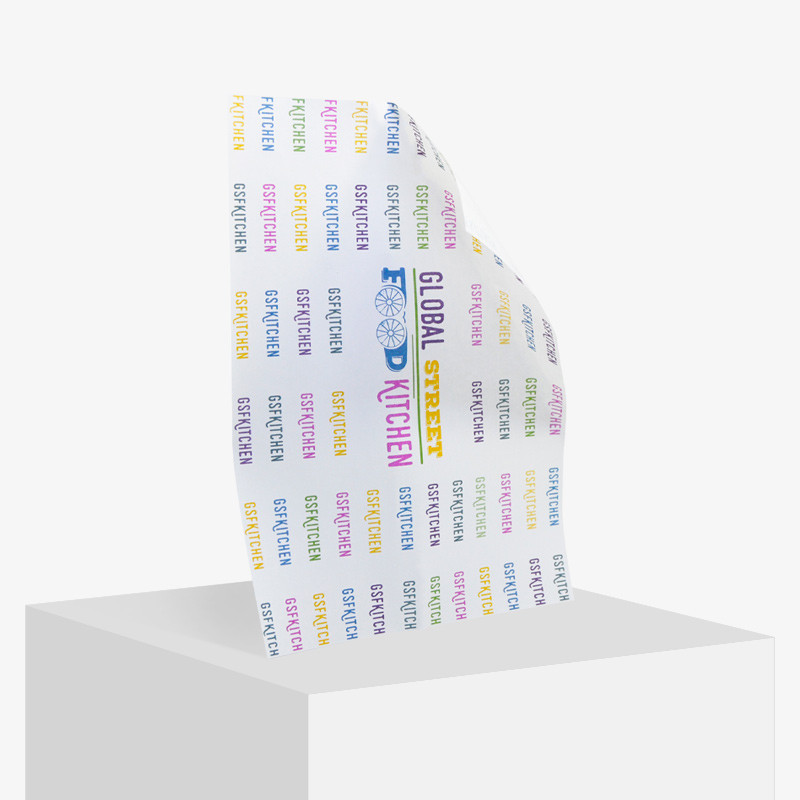 Custom printed greaseproof paper from only 1.000 pcs. → Limepack.co.uk