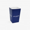 Custom blue compostable 0,65L popcorn box with 'Hyundai' logo