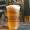 Large custom printed plastic cup for beer with 'Elliot' logo