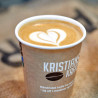 Custom printed paper cup with Kristians Kaffe logo