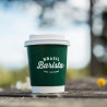 Double wall paper cup with lid with 'Brasil Barista' logo