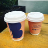BIO+FSC double wall paper cups with lids with logo of 'Baryl'