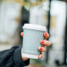 Biodegradable double-walled paper cup with lid