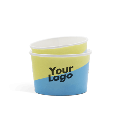 Biodegradable ice cream cups with digital print