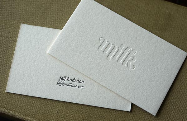 Debossing and embossing  Whats that | Limepack Debossed Business card design example